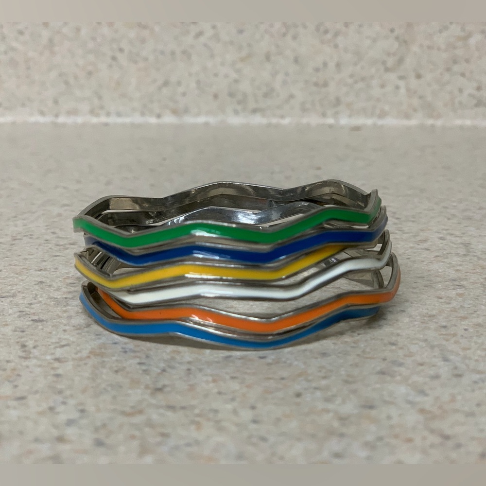 Chevron Bangle Set of 6 - Multicolor
